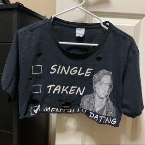 Mentally Dating Dr. Spencer Reid Cropped Tee Shirt Ripped